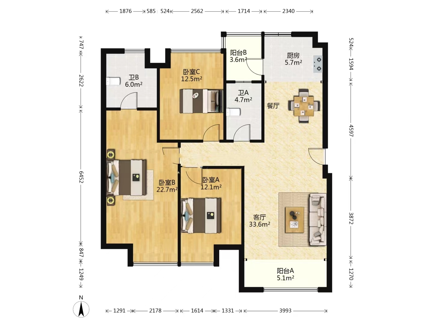 学府时代 3室2厅2卫 58.0万 学府时代 3室2厅2卫 58.0万室内图