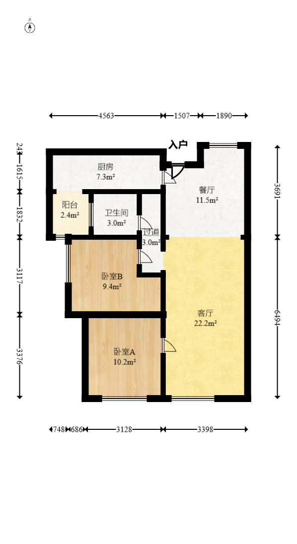 欧莱雅郡 2室1厅1卫 52.0万 欧莱雅郡 2室1厅1卫 52.0万户型图
