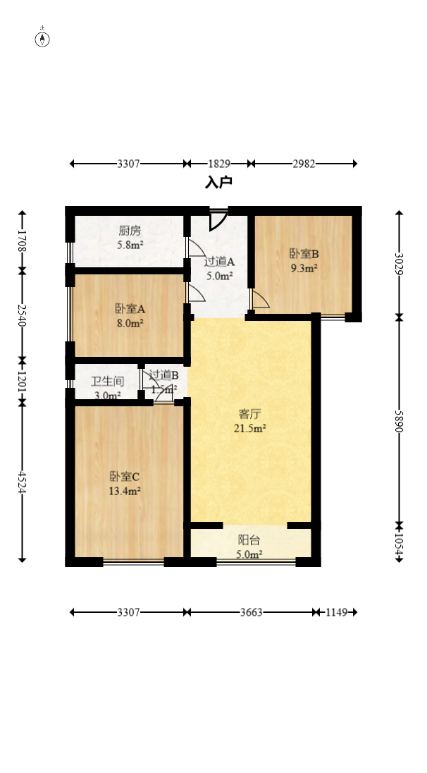 卓越蔚蓝城邦  3室2厅1卫    55.0万 卓越蔚蓝城邦  3室2厅1卫    55.0万户型图