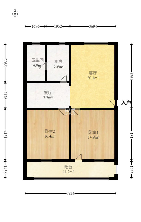 湖南省計劃干部學校宿舍  2室1廳1衛(wèi)   52.00萬