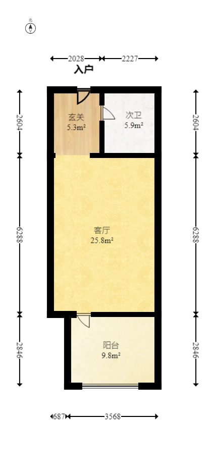 天骄福邸  1室1厅1卫   30.00万室内图1