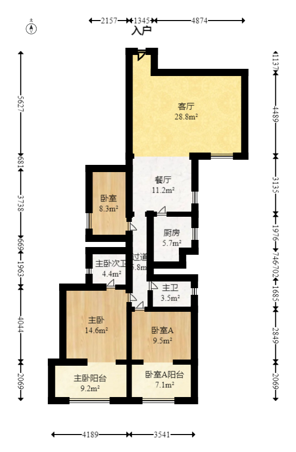 明城公寓  3室2厅1卫   65.00万室内图1