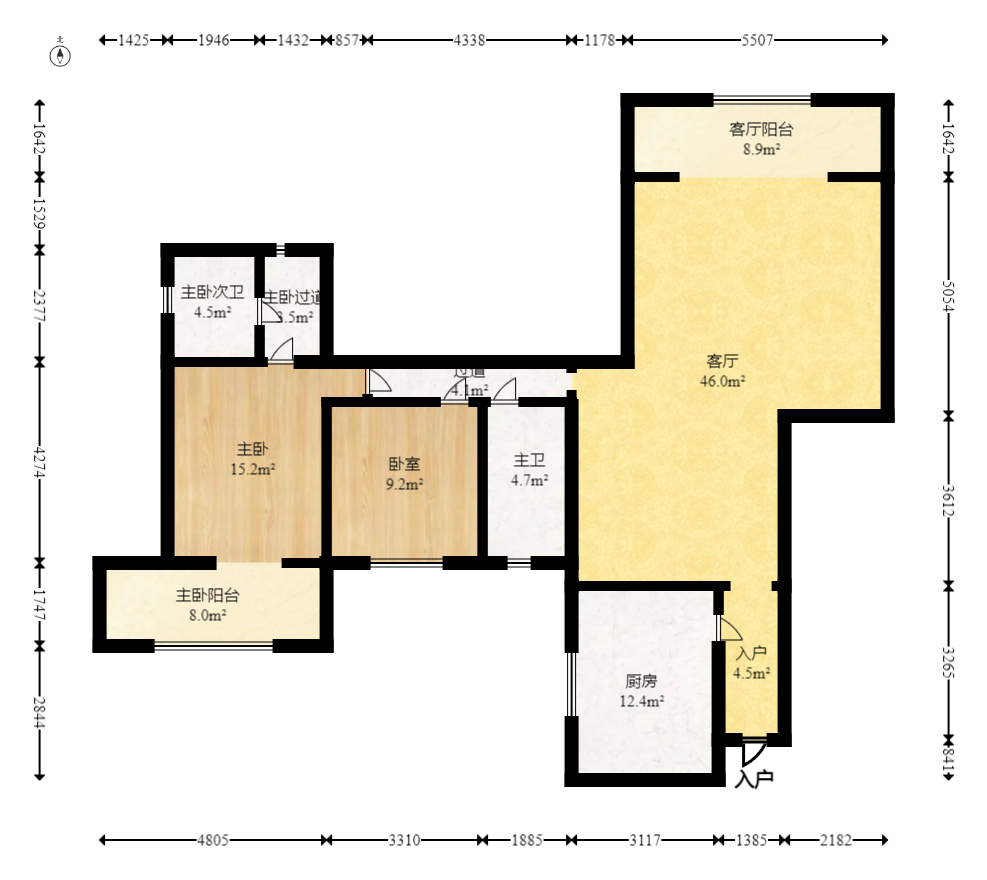 明城公寓 5室2厅2卫 99.8万 明城公寓 5室2厅2卫 99.8万户型图