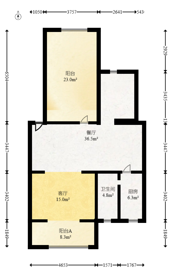 景环小区  4室2厅2卫   64.00万室内图1