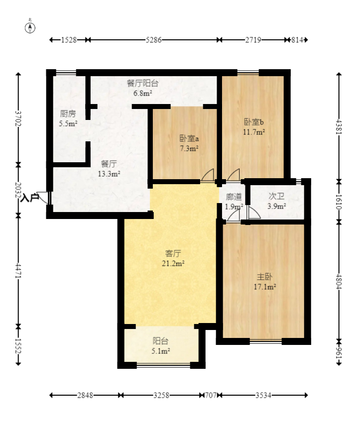 保利麓谷林語D區(qū)  3室2廳1衛(wèi)    102.8萬室內(nèi)圖1