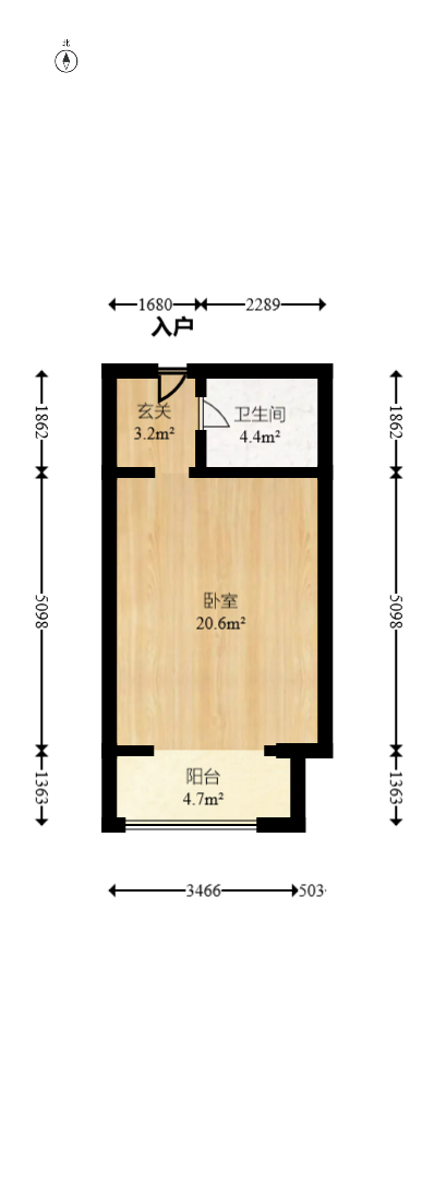 万象凯旋湾  1室1厅1卫   27.80万室内图1