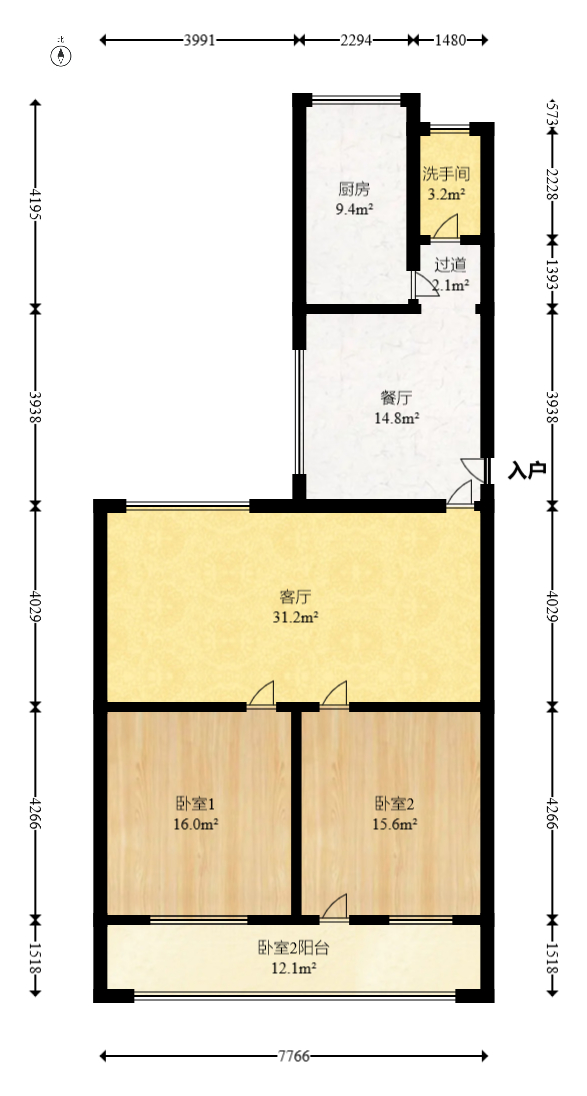 中南石油局宿舍  3室1厅1卫   83.00万室内图1