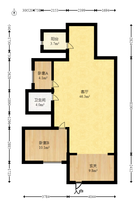 恒大雅苑  3室2厅1卫   140.00万室内图1