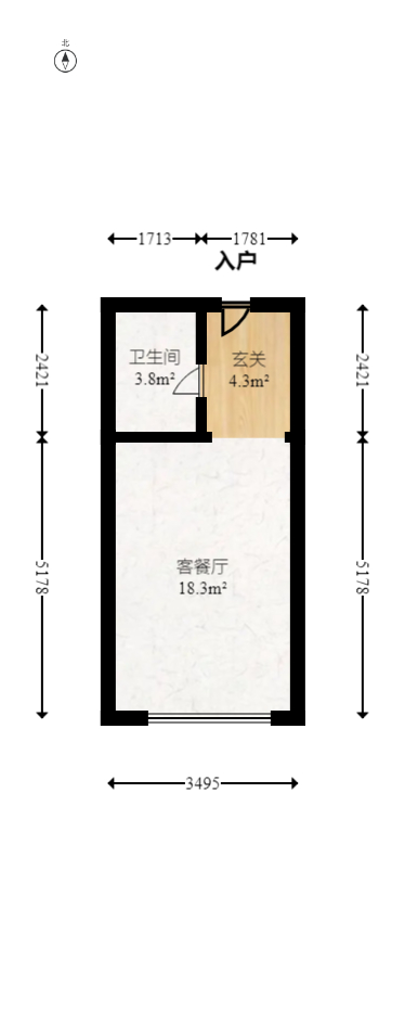 卓越中寰  1室1厅1卫    44.94万室内图1