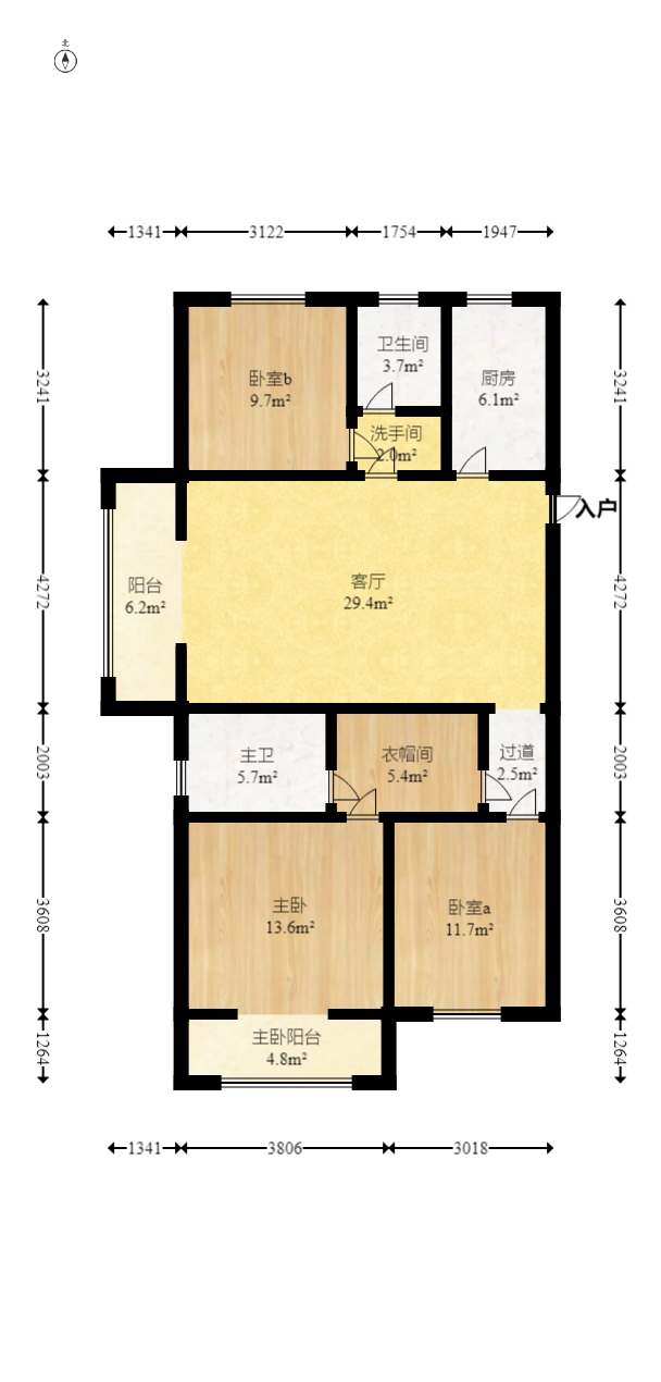 澳海望洲府  3室2厅2卫    88.8万 澳海望洲府  3室2厅2卫    88.8万户型图
