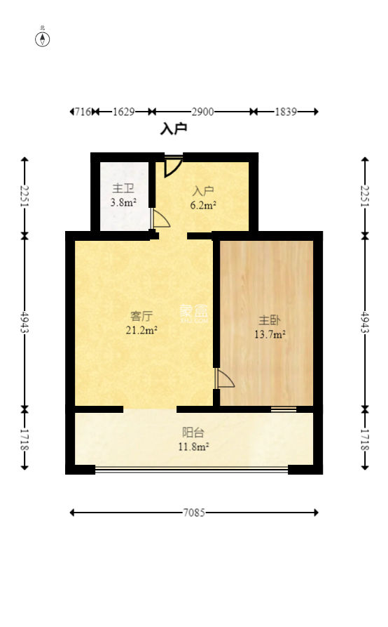 江临天下  2室2厅1卫   56.00万