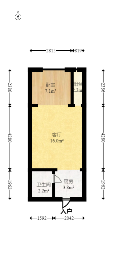 才子嘉都  1室1厅1卫   30.00万室内图1