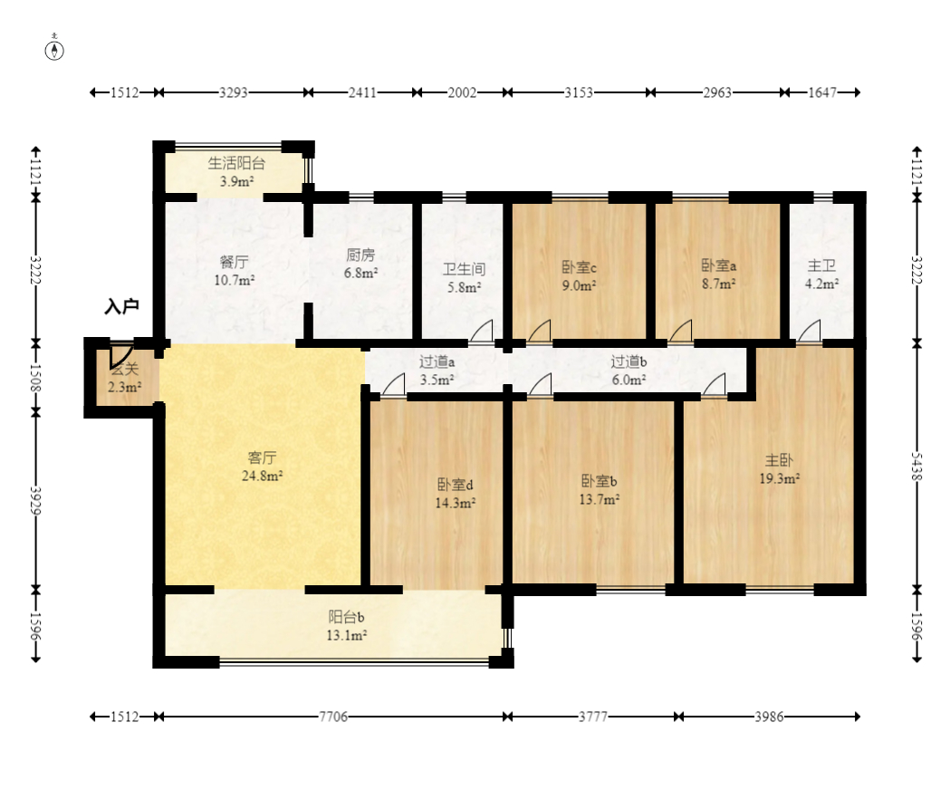 大汉汉府一期  5室2厅2卫    106.0万 大汉汉府一期  5室2厅2卫    106.0万户型图