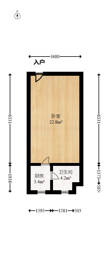 东方银座（东方摩卡）  1室1厅1卫   29.00万室内图1