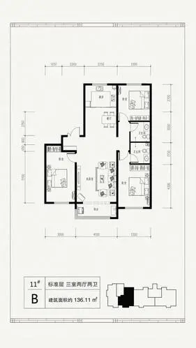 荣盛碧桂园铂悦府  3室2厅2卫   2600.00元/月室内图1