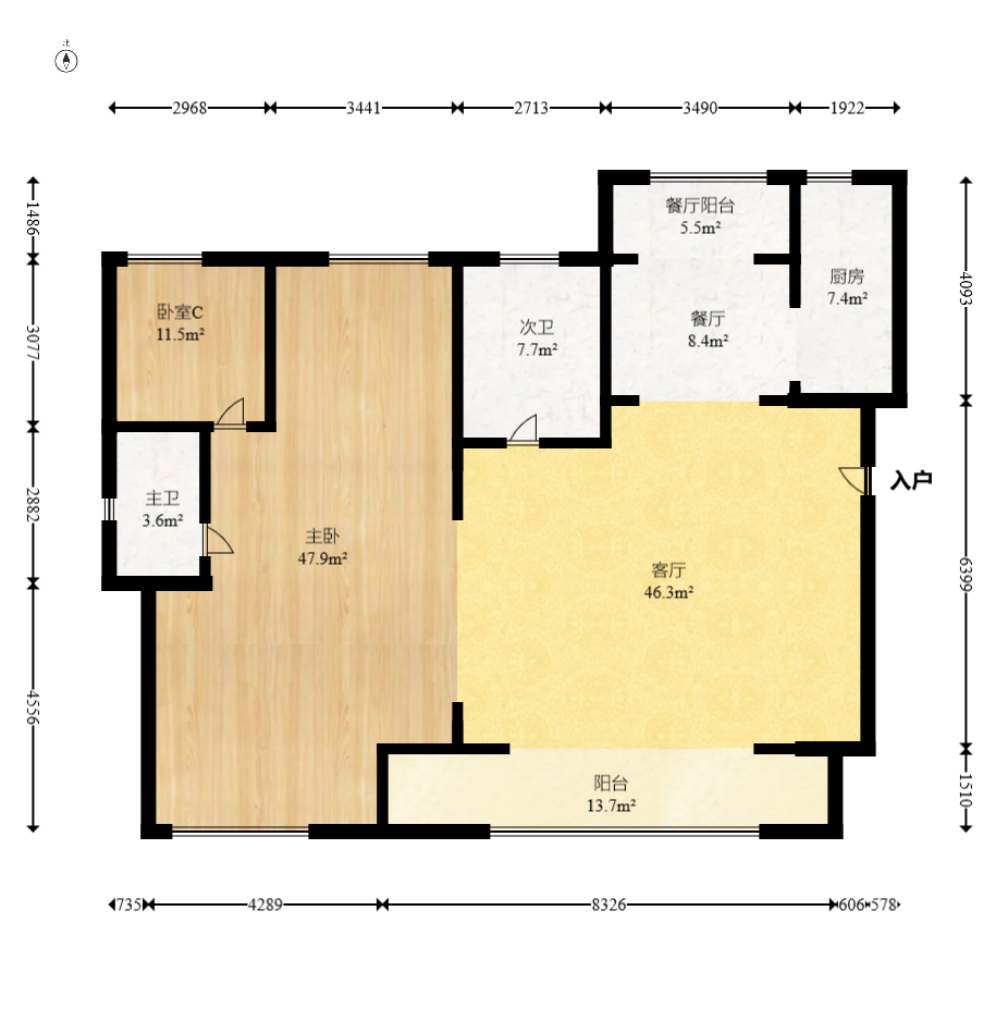 建投象山国际  4室2厅2卫   179.00万室内图1