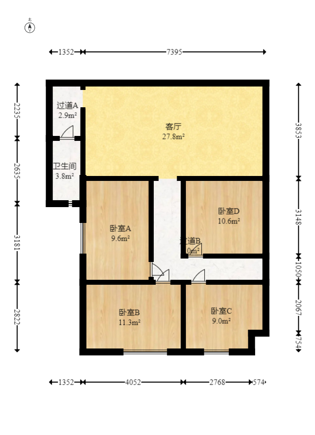 新时代广场  1室1厅1卫   82.00万室内图1