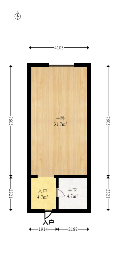 广华国际公馆（广华大厦）  1室1厅1卫   28.00万室内图1