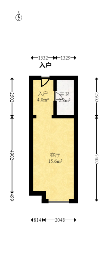 金科时代中心  1室1厅1卫    17.98万室内图1