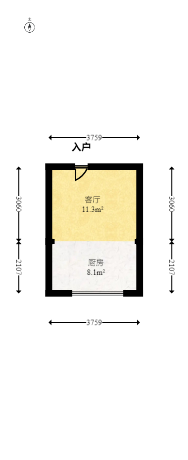 联美品格  1室1厅1卫   45.80万室内图1