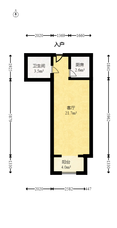 未来蜂巢 1室1厅1卫 19.8万 未来蜂巢 1室1厅1卫 19.8万户型图