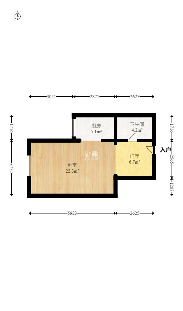 鑫远杰座  1室1厅1卫   40.00万