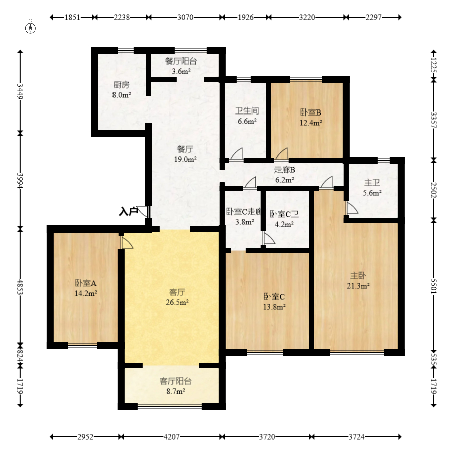长沙美的梧桐庄园 4室2厅3卫 155.0万 长沙美的梧桐庄园 4室2厅3卫 155.0万户型图