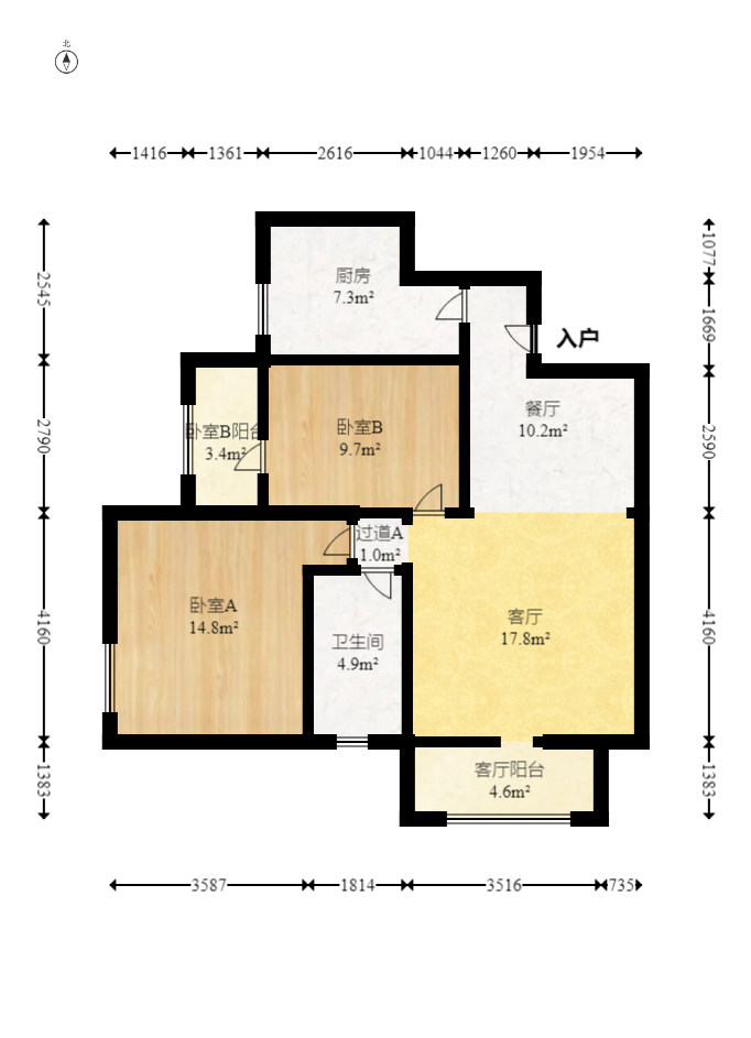 金麓西岸和苑  2室2厅1卫    60.0万 金麓西岸和苑  2室2厅1卫    60.0万户型图