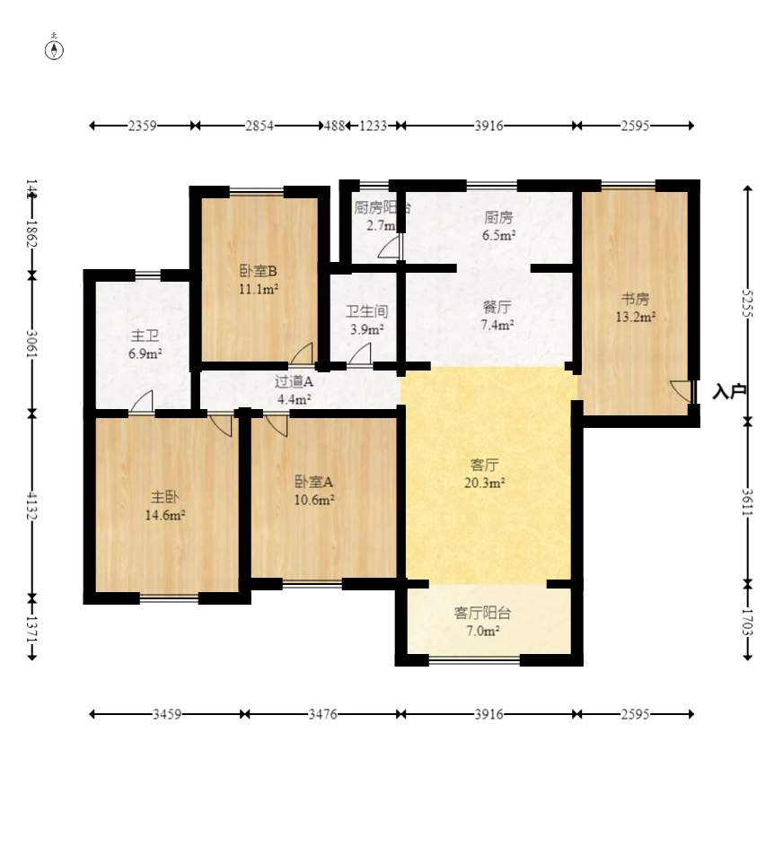 中铁西江悦一期  4室2厅2卫   182.00万室内图1