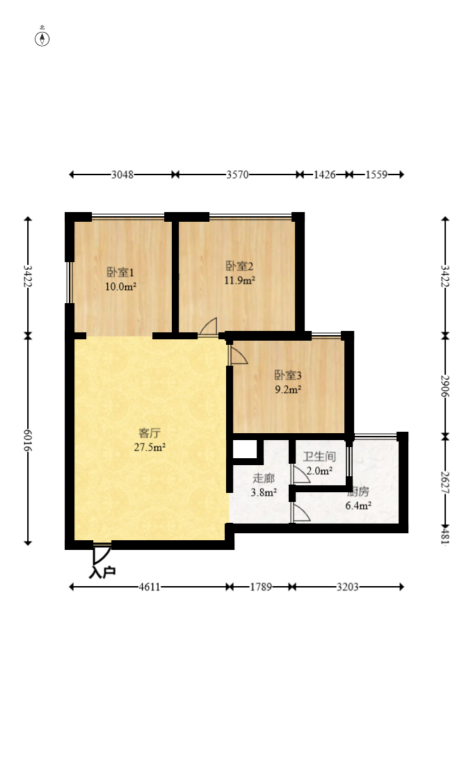 和庄  2室2厅1卫   72.00万室内图1