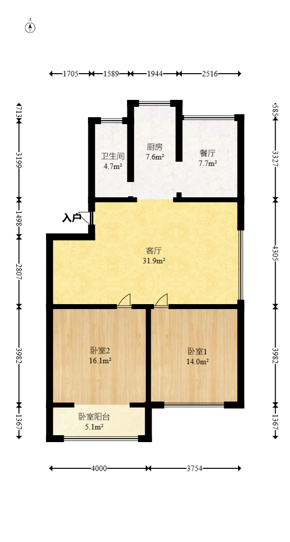 骆家坝小区  3室2厅1卫   62.00万室内图1