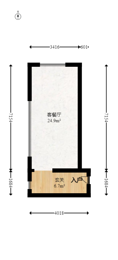 保利天禧EF区  1室1厅1卫   65.00万室内图1