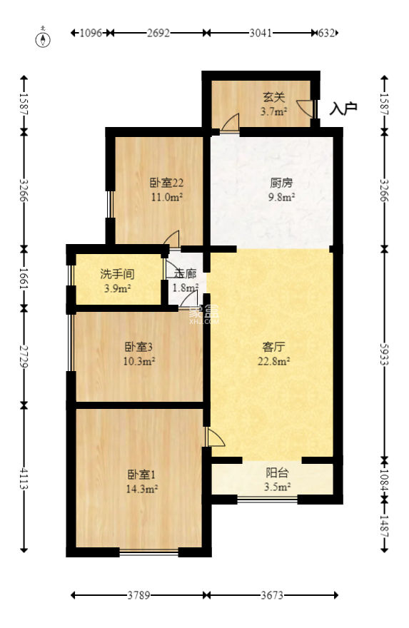 上海城小区  3室2厅1卫   87.50万