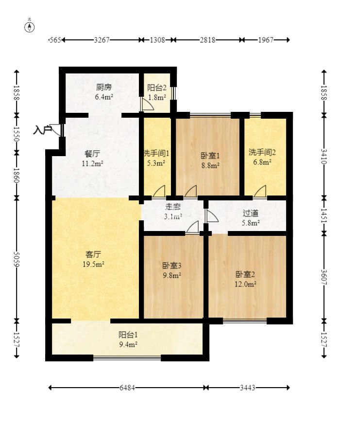 中煤和悦府  3室2厅2卫   113.00万