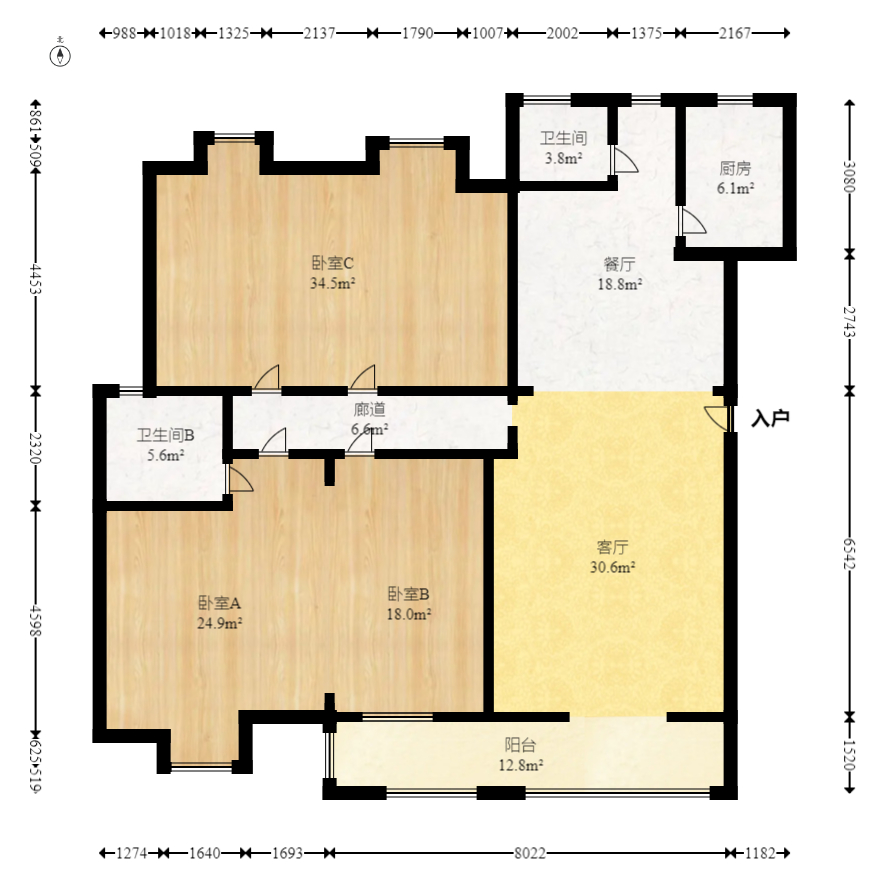 麓阳和景雅苑  4室2厅2卫   150.00万室内图1