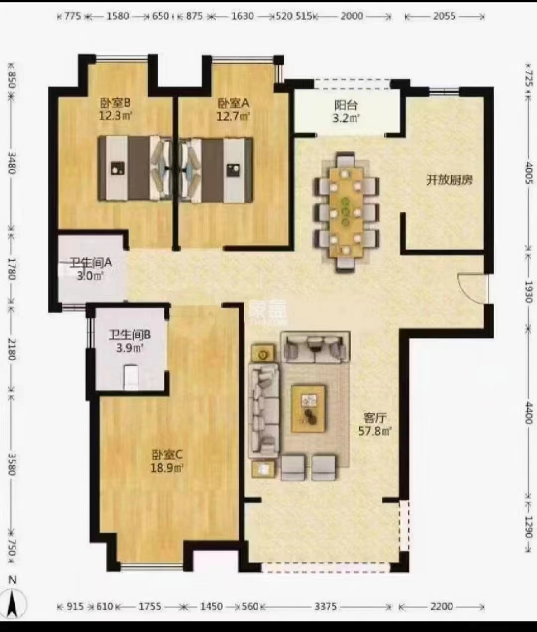 磐龙生态社区 3室2厅2卫 43.9万 磐龙生态社区 3室2厅2卫 43.9万室内图