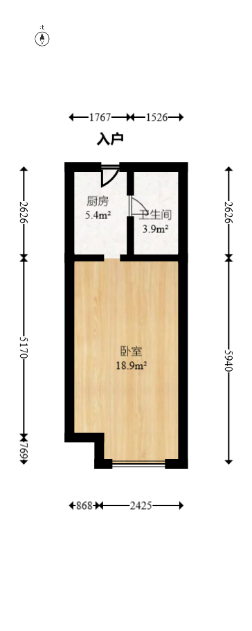 旭辉华宇南宸府  1室1厅1卫   28.00万室内图1