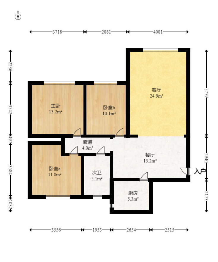 麓谷锦和园  3室1厅1卫   82.80万室内图1
