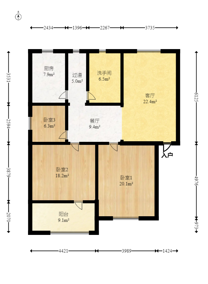 南园小区  3室2厅1卫   58.00万室内图1