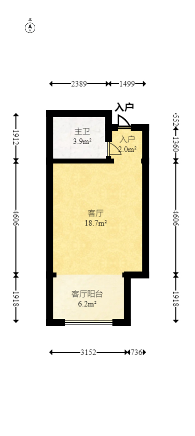 未来漫城 1室1厅1卫 34.8万 未来漫城 1室1厅1卫 34.8万户型图