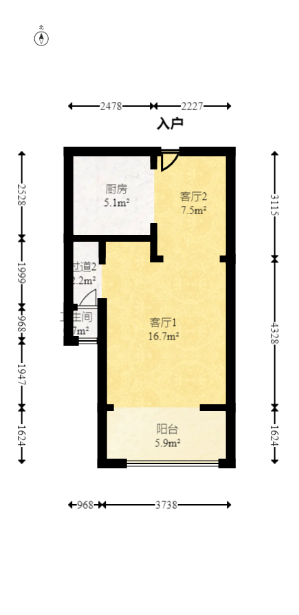 勤誠達(dá)新界  2室2廳1衛(wèi)    49.8萬室內(nèi)圖1