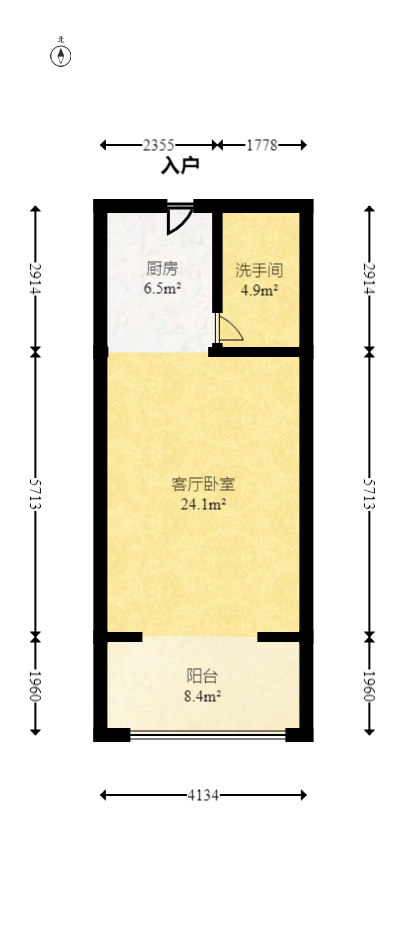 华侨假日中心（晟华苑）  1室1厅1卫   39.00万室内图1