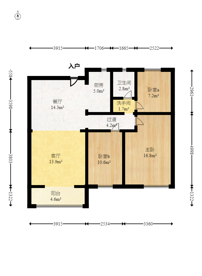 澳海望洲府 3室2厅1卫 60.8万 澳海望洲府 3室2厅1卫 60.8万户型图