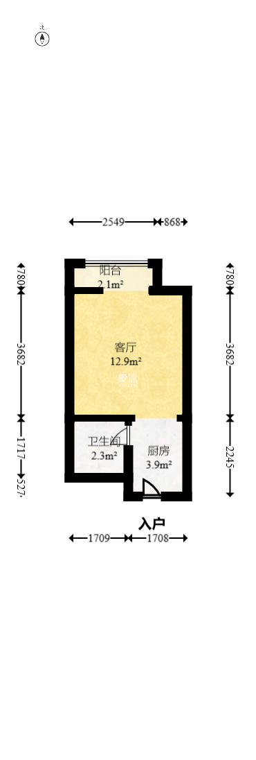 碧桂园星荟  1室1厅1卫   21.80万室内图1