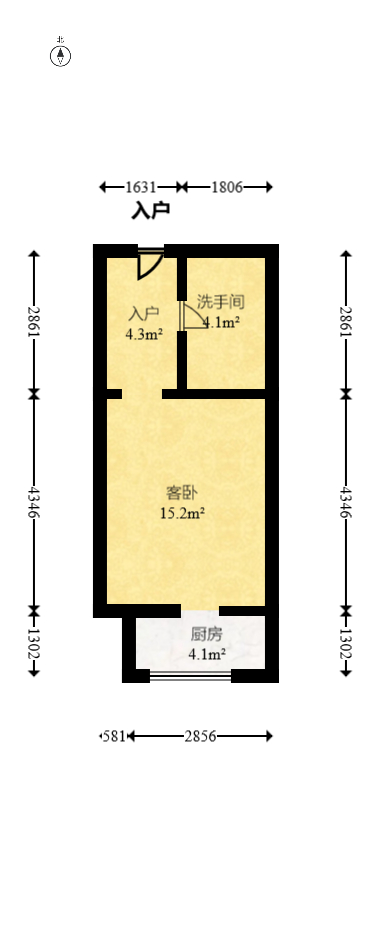 明昇壹城（明昇时代广场）二期  1室1厅1卫   64.90万室内图1