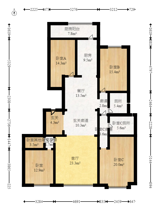 兰亭湾畔  4室2厅1卫    245.0万 兰亭湾畔  4室2厅1卫    245.0万户型图