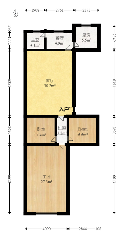 湖南省地铁局宿舍  3室1厅1卫   58.80万室内图1
