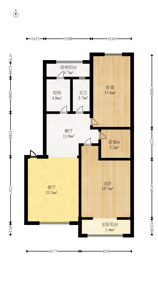 湘绣城  3室2厅2卫   40.80万室内图1