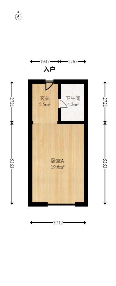 融科东南海  1室1厅1卫   21.80万室内图1