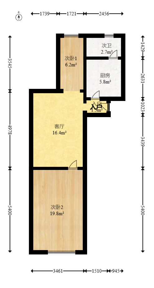 文庙坪小区  2室1厅1卫    50.0万室内图1
